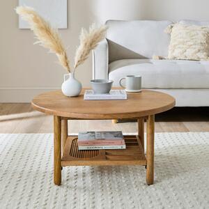 Khari Round Coffee Table, Mango Wood Black