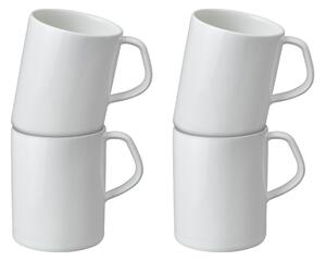 Porcelain Classic White Set Of 4 Mugs