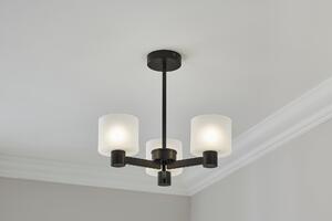 Erin Ribbed 3 Light Ceiling Light Black