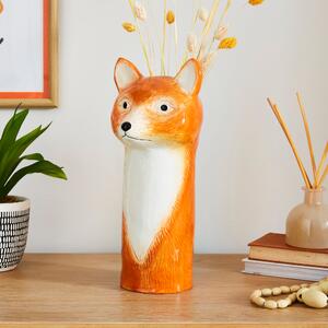 Fox Ceramic Vase Orange