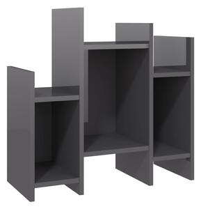 Side Cabinet High Gloss Grey 60x26x60 cm Engineered Wood