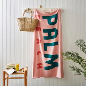 Palm Beach Cotton Printed Beach Towel Pink