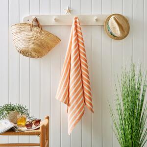 Coral Sand Stripe Cotton Printed Beach Towel Pink