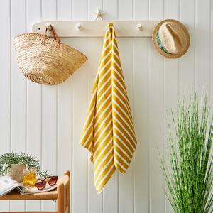 Yellow Stripe Cotton Printed Beach Towel Yellow