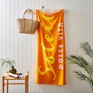 Orange Soleil Cotton Printed Beach Towel Orange