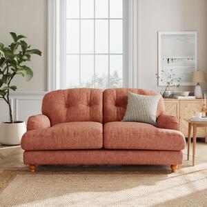 Martha 2 Seater Sofa, Faux Linen Slub Faux Linen Clay