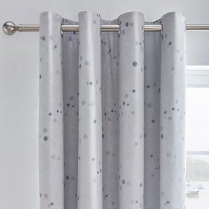 Padstow Blue Blackout Eyelet Curtains White/Blue