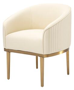 Ella Dining Chair Cream Faux Leather – Brass Base
