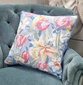 Laura Ashley Tulips Feather Filled Cushion 45cm x 45cm China Blue