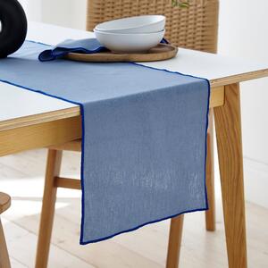 Contrast Stitch Table Runner Blue
