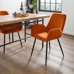 Axel Dining Chair, Velvet Orange Umber