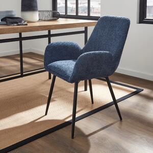 Axel Dining Chair, Boucle Chenille Folkstone Blue
