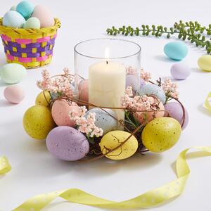Easter Egg Glass Candle Holder MultiColoured