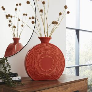 Zen Round Vase, 37cm Orange