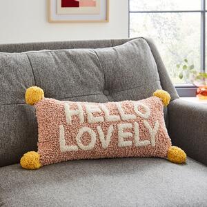 Tufted Hello Lovely Cushion Pink