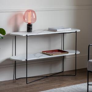 Ouray Console Table, White Marble Effect White