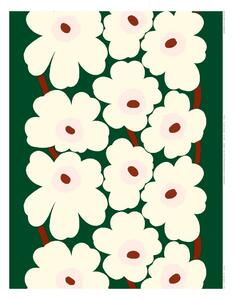 Marimekko Unikko fabric heavyweight cotton Green