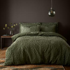 Mandalay Olive Duvet Cover and Pillowcase Set Green