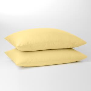 Pure Cotton Standard Pillowcase Pair Yellow