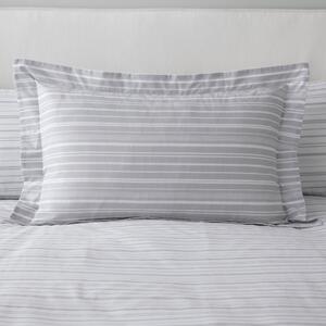 Tristan Stripe Grey Oxford Pillowcase Grey/White