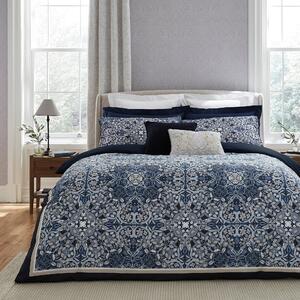 Dorma Kaleidoscope Navy Cotton Sateen Duvet Cover and Pillowcase Set Navy Blue