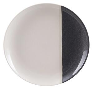 Elements Dipped Charcoal Stoneware Dinner Plate Grey and Charcoal