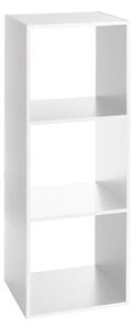 3 Divide Wooden Bookcase White
