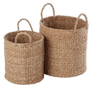 Dixie Esther cylinder storage basket with handle 2-pack Natural