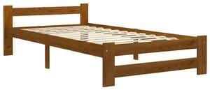 Bed Frame Honey Brown Solid Pine Wood 100x200 cm