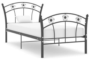 Bed Frame with Football Design Black Metal 90x200 cm