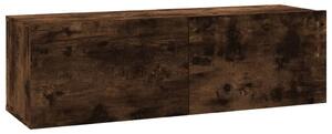 TV Wall Cabinet Smoked Oak 100x30x30 cm Engineered Wood