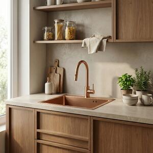 Stainless steel sink Leo 50 BRUSH COPPER