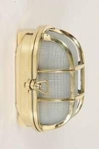 445 Ship Bulkhead 1 Light Exterior Wall Light - product_finish:Polished Brass