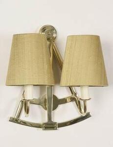 728 Sextant 2 Light Brass Wall Light - product_finish:Light Antique