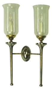 721TG Grosvenor 2 Light Brass Wall Light With Glass - product_finish:Antique
