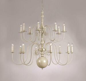 Impex PG05579/16/CRM Bologna 16 Light Cream Chandelier - product_finish:Cream Finish Frame