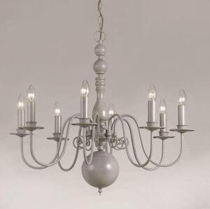Impex PG05579/8/GREY Bologna 8 Light Grey Chandelier - product_finish:Grey Finish Frame