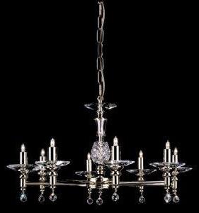 Impex STH03061/8 Starlight 8 Light Optical Glass Chandelier - product_finish:Nickel Finish Frame