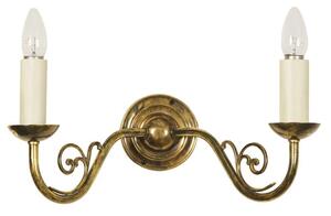 707T Cottage 2 Light Wall Light with Optional Shades - product_finish:Polished Brass-shades:Fitting only (without shade)