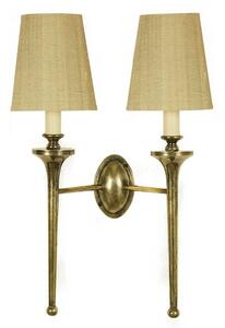 721T Grosvenor 2 Light Brass Wall Light with Optional Shade - product_finish:Light Antique-shades:Fitting only (without shade)