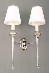 Grosvenor N721T Solid Brass Nickel Plated 2 Light Wall Light - shades:Fitting only (without shade)