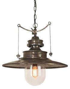 Large Paddington 440L Traditional Solid Copper and Brass Ceiling Pendant - product_details:Clear glass-product_finish:Light Antique