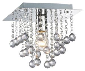 Palazzo 1 Light Square Acrylic Flush Ceiling Chandelier In Polished Chrome
