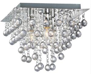 Palazzo 3 Light Square Acrylic Flush Ceiling Chandelier In Polished Chrome