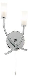 Endon 146-2CH 2 Light Modern Chrome Wall Light with Switch
