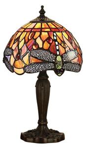 Interiors 1900 64091 Dragonfly Flame Tiffany Intermediate 1 Light Table Lamp In Bronze With Shade
