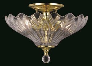 Impex SC911241/C Two Lt Glass Crystal Semi Flush Ceiling Fitting - product_finish:Satin Nickel Finish