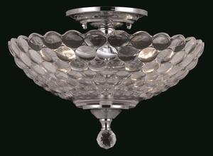 Impex SC911241/A Two Lt Glass Crystal Semi Flush Ceiling Fitting - product_finish:Satin Nickel Finish