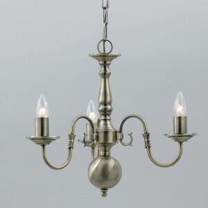Impex Traditional Flemish Style 3 Light Chandelier Ceiling Light - product_finish:Polished Brass