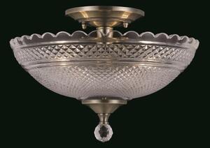 Impex SC911241/B Two Lt Glass Crystal Semi Flush Ceiling Fitting - product_finish:Polished Brass Finish Frame